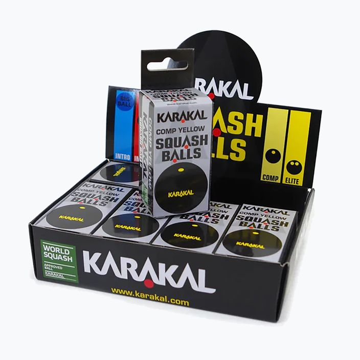 Squash balls Karakal Comp Yellow Dot 12 pcs black. 2