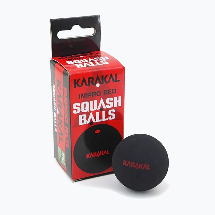 Karakal Impro Red Dot squash balls 12 pcs black.
