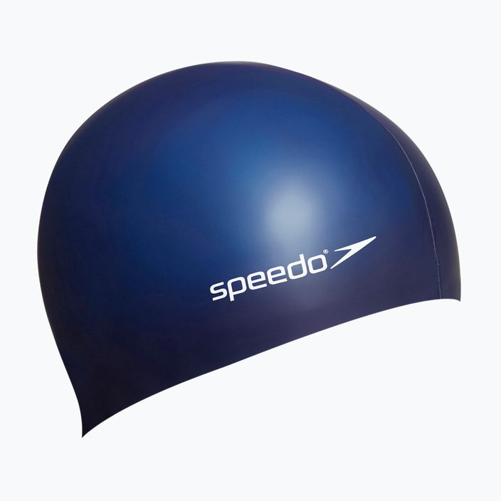 Speedo Plain Flat Silicone swimming cap navy blue 8-709910011 2