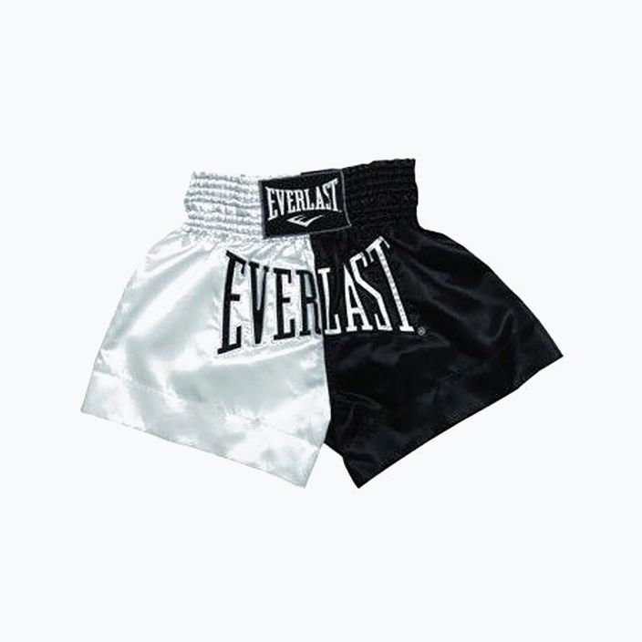 Men's Everlast Muay Thai training shorts black and white EMT7