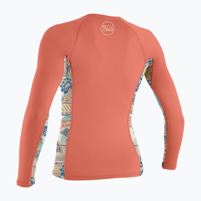 Women's swimming longsleeve O'Neill Side Print Rash Guard hx6 nectar/zephora 2