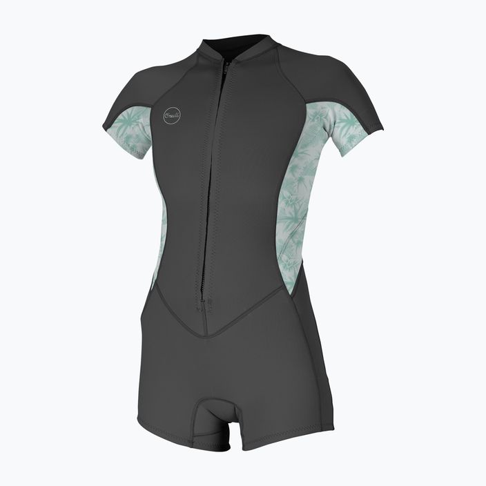 O'Neill Bahia 2/1 mm Front Zip S/S Spring graphite/mirage tropical women's wetsuit