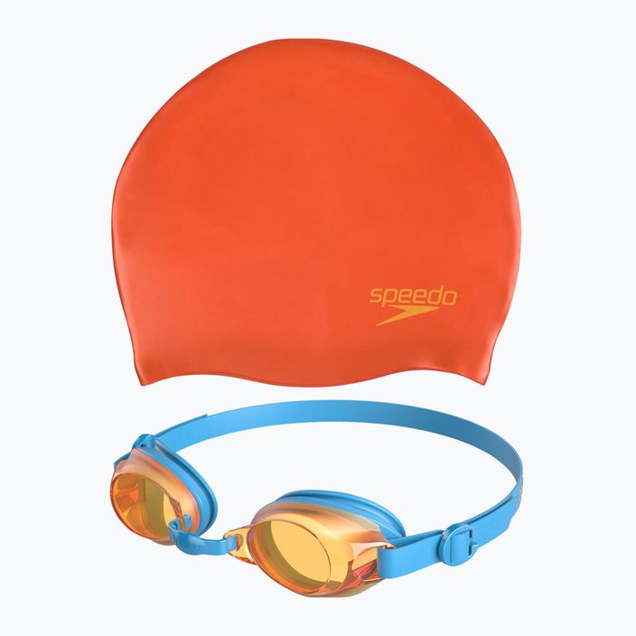 Speedo Jet V2 Children's Swim Kit Head Cap + Swim goggles fluo orange/pink assorted 8