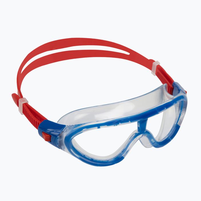 Speedo Rift Junior lava red/beautiful blue/clear children's swim mask 8-01213C811