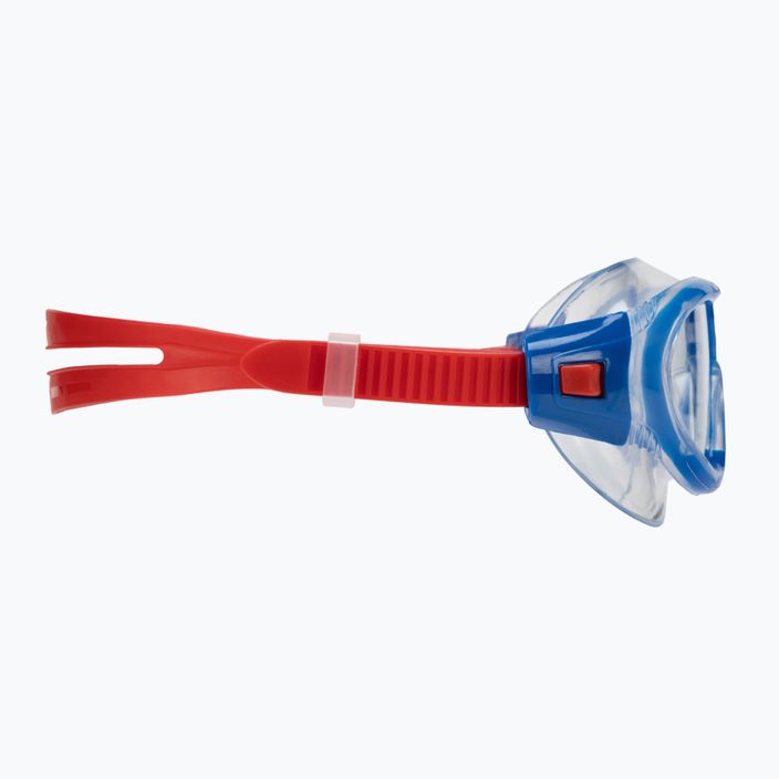Speedo Rift Junior lava red/beautiful blue/clear children's swim mask 8-01213C811 3