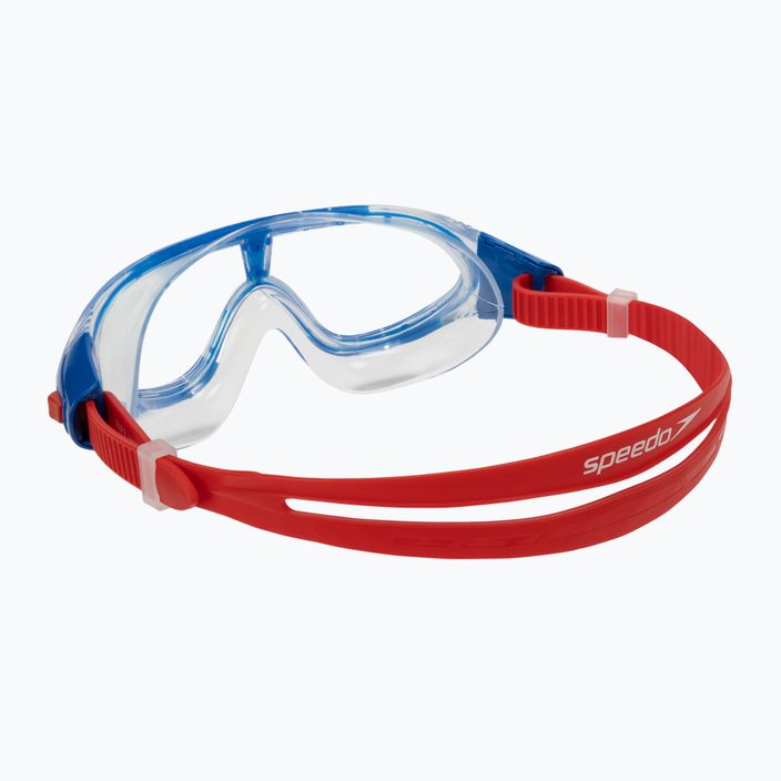 Speedo Rift Junior lava red/beautiful blue/clear children's swim mask 8-01213C811 4