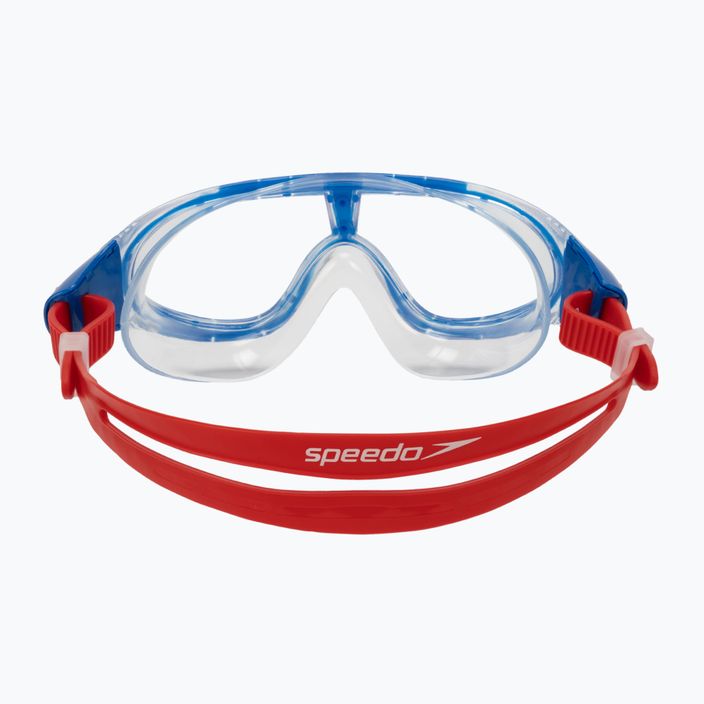 Speedo Rift Junior lava red/beautiful blue/clear children's swim mask 8-01213C811 5