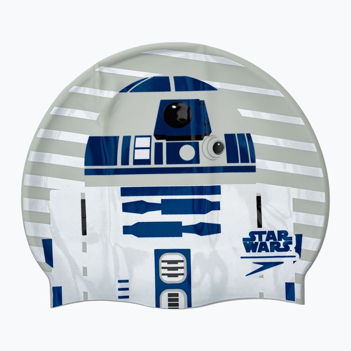 Speedo Star Wars Slpogan Print R2-D2 children's swimming cap white and grey 8-08385D674