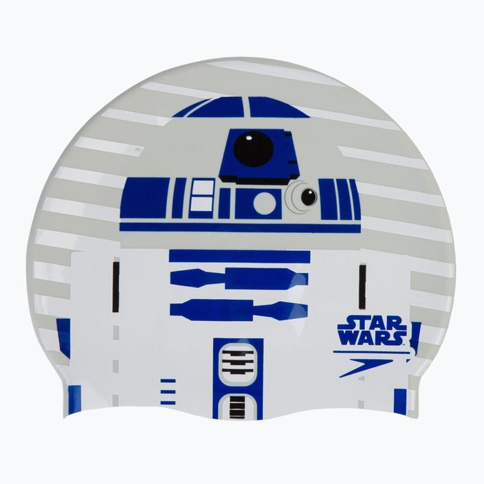 Speedo Star Wars Slpogan Print R2-D2 children's swimming cap white and grey 8-08385D674 4
