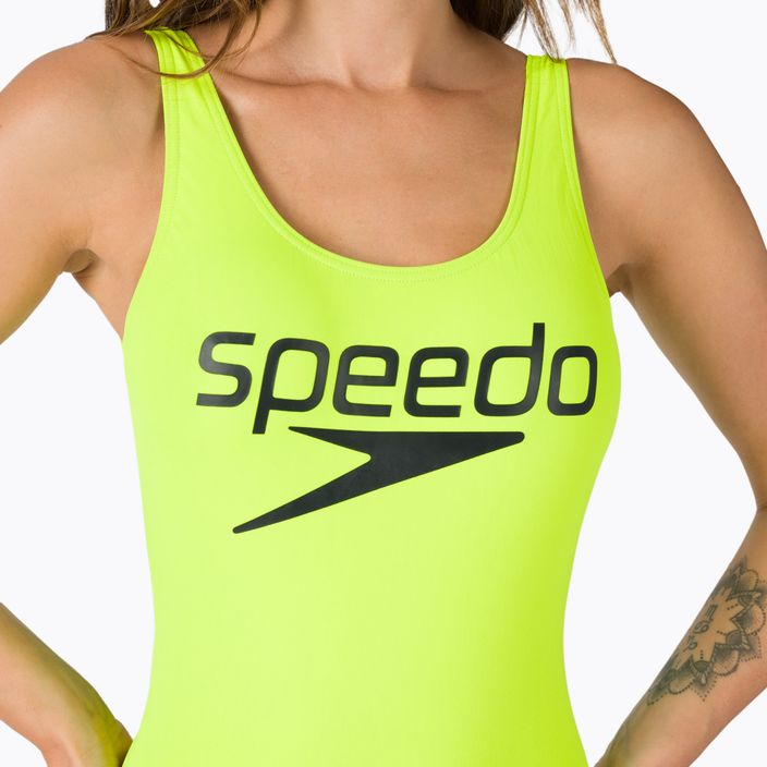 Speedo women's one-piece swimsuit Logo Deep U-Back F381 yellow 12369F381 4