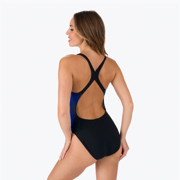 Speedo Placement Powerback women's one-piece swimsuit black-blue 06187F882 3