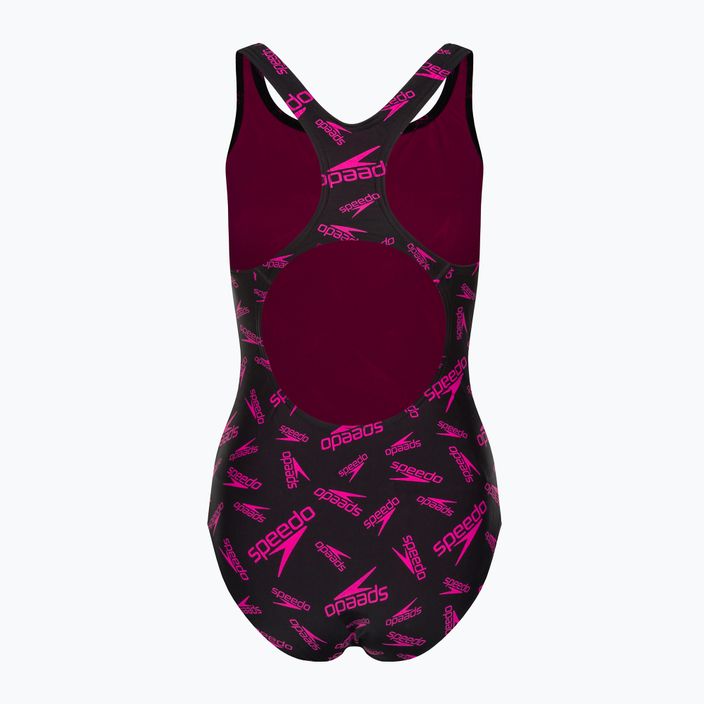 Speedo Boom Logo Allover Medalist women's one-piece swimsuit G118 black/pink 12199G118 2