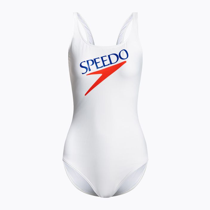 Women's one-piece swimsuit Speedo Deep U-BK Hi Leg PT AF white 8-12369