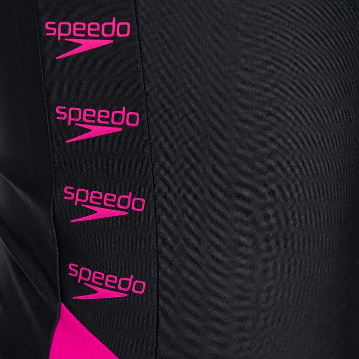Speedo Boom Logo Splice Muscleback children's one-piece swimsuit B344 black 12859B344 3