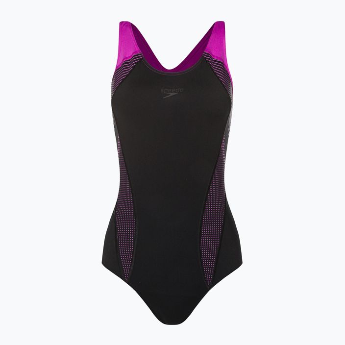 Speedo Placement Laneback women's one-piece swimsuit black/pink 11389C733