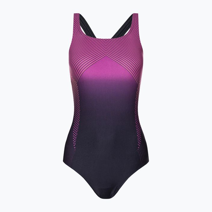 Speedo Digital Placement Medalist women's one-piece swimsuit navy blue and purple 68-12199G701
