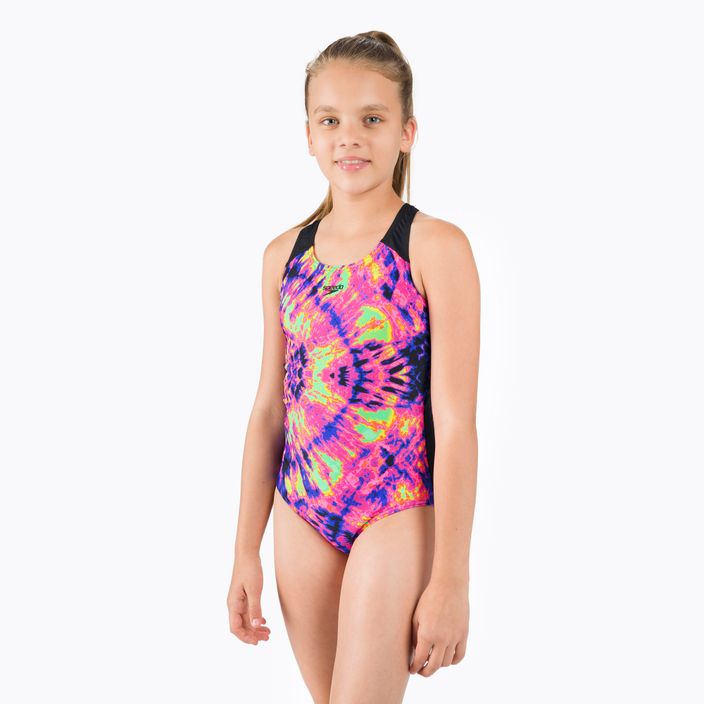 Speedo Digital Placement Splashback children's one-piece swimsuit black/pink 68-07386G669
