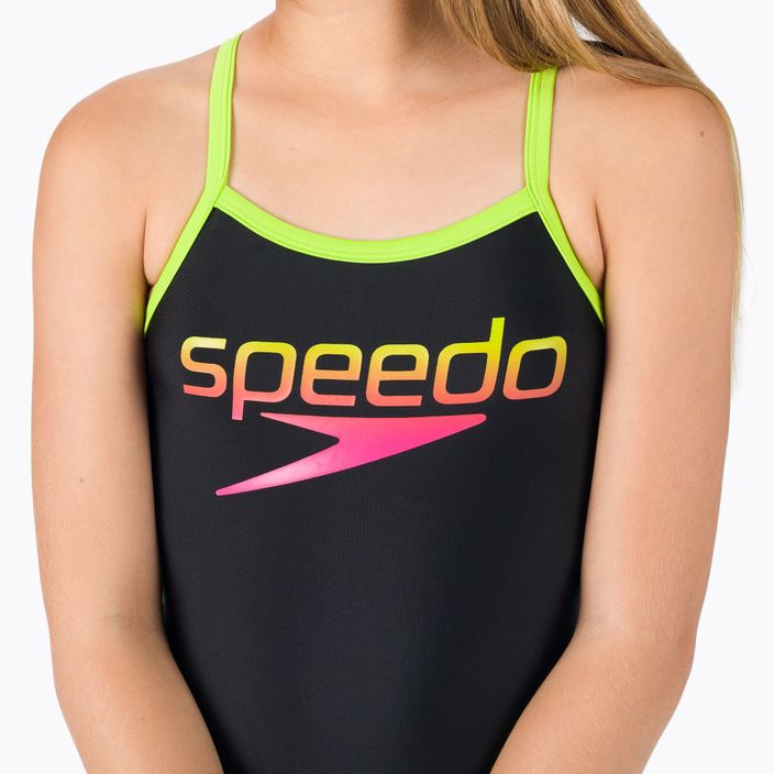Speedo Boom Logo Thinstrap Muscleback children's one-piece swimsuit black 68-09533G717 4
