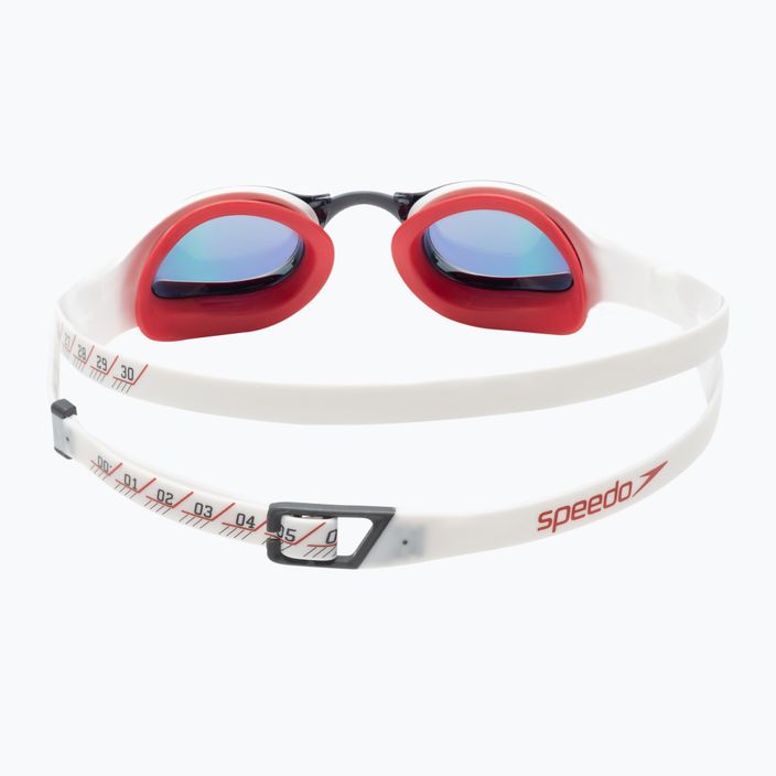 Speedo Fastskin Pure Focus Mirror white/phoenix red/usa charcoal swim goggles 68-11778H224 5