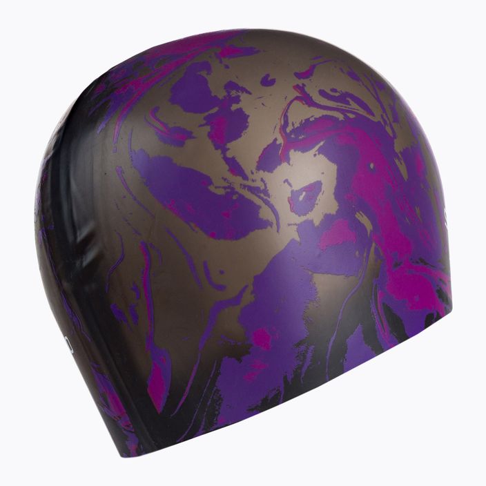Speedo Long Hair Printed swim cap black and purple 68-11306
