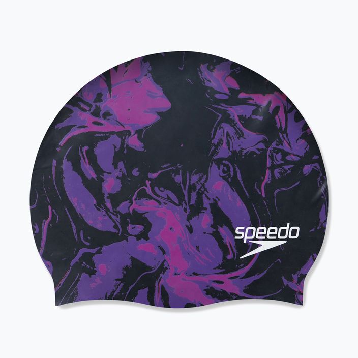 Speedo Long Hair Printed swim cap black and purple 68-11306 5