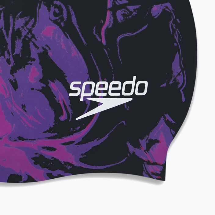 Speedo Long Hair Printed swim cap black and purple 68-11306 6