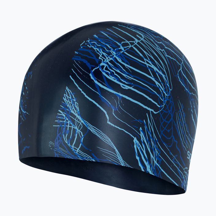Speedo Long Hair Printed navy blue swimming cap 68-11306 3
