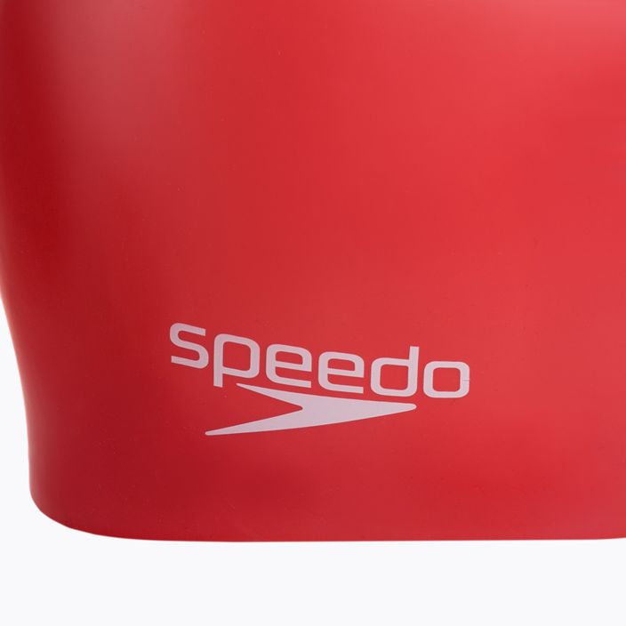 Speedo Plain Moulded Silicone swimming cap red 68-70984 3