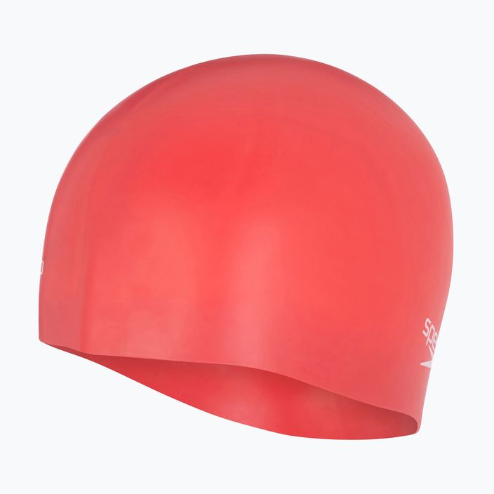 Speedo Plain Moulded Silicone swimming cap red 68-70984 5