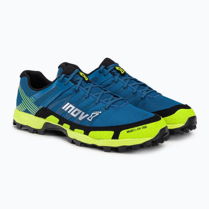 Men's running shoes Inov-8 Mudclaw 300 blue/yellow 000770-BLYW 4