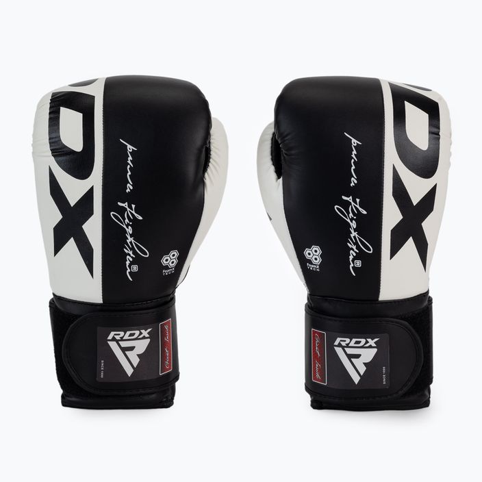 RDX REX F4 white and black boxing gloves BGR-F4B-10OZ