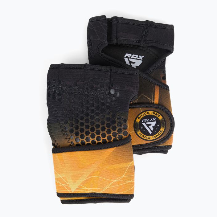 RDX Weight Lifting X1 Long Strap training gloves black/yellow WGN-X1Y