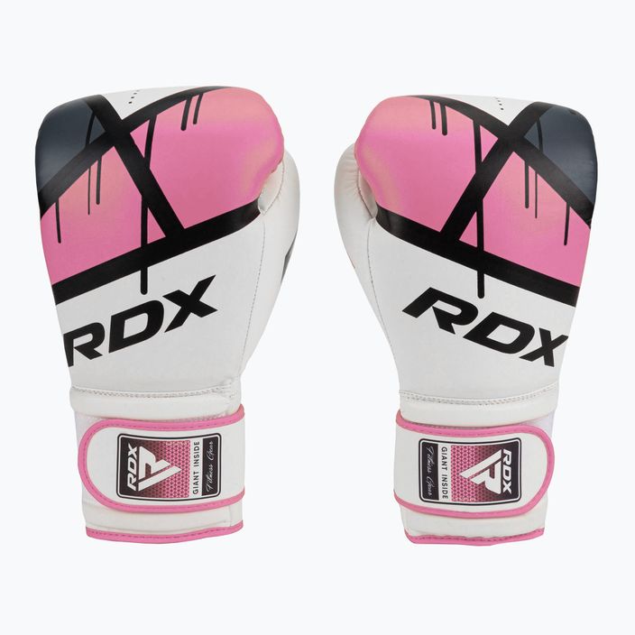 Women's boxing gloves RDX BGR-F7 white and pink BGR-F7P