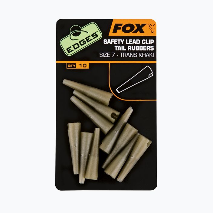 Fox International Edges Lead Clip Tail Rubbers 10 pcs. Trans Khaki CAC478 2