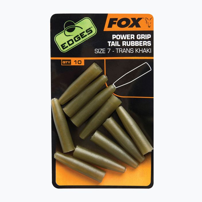 Fox International Edges Surefit Tail Rubbers secure clip protectors 10 pcs. Trans Khaki CAC637