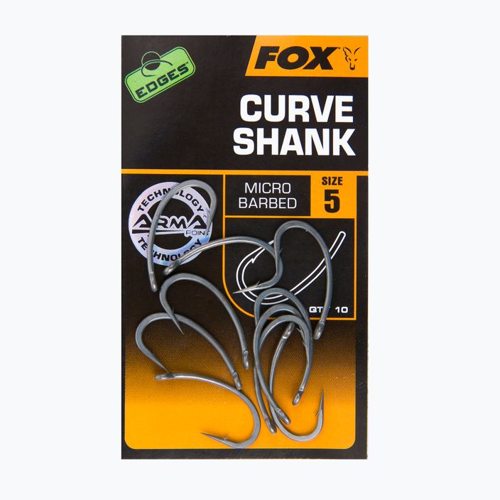 Fox International Edges carp hooks Armapoint Curve Shank Size grey CHK195 2