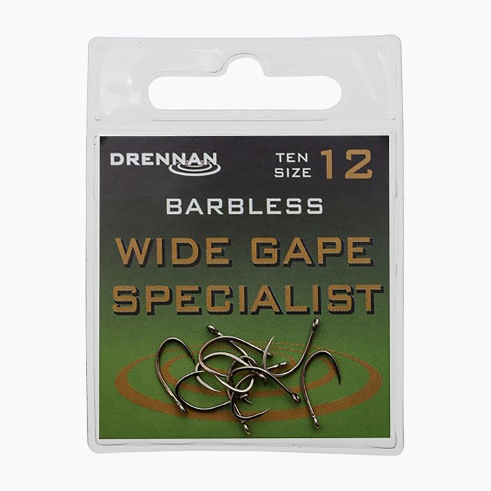 Drennan Wide Gape Specialist Barbless silver hooks HEWGSB012