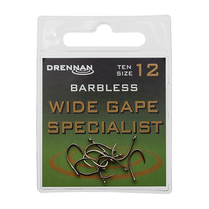 Drennan Wide Gape Specialist Barbless silver hooks HEWGSB012 2