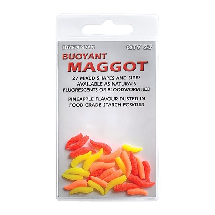 Drennan Buoyant Maggot artificial worm lure 27 pcs. Fluo TGABBM002 2