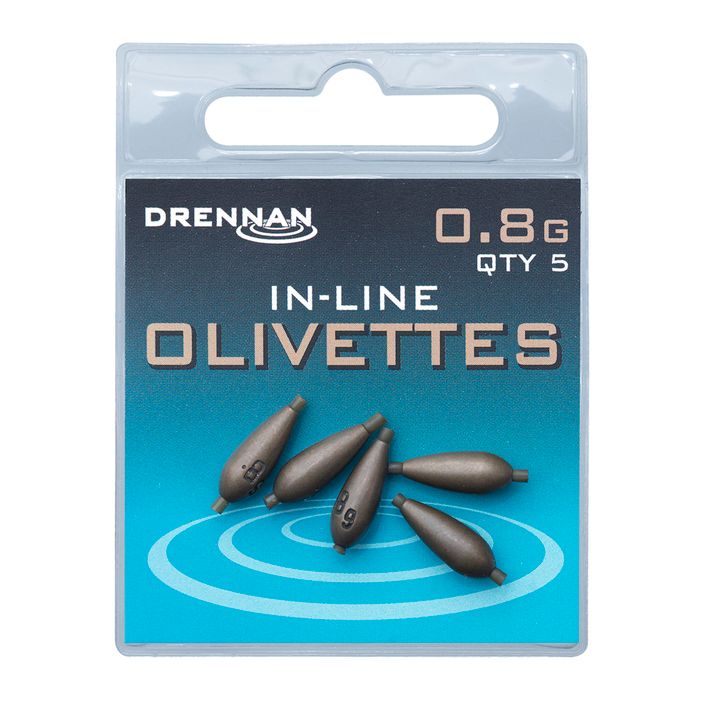 Drennan olive weights with needlepoint 5pcs brown TOOIO175 2