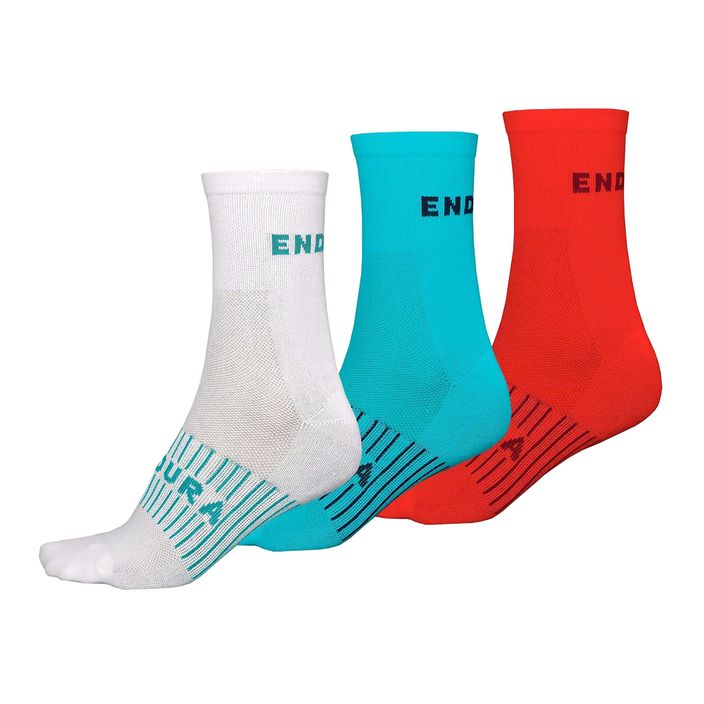 Endura Coolmax Race women's cycling socks 3-pack pacifiic blue 2