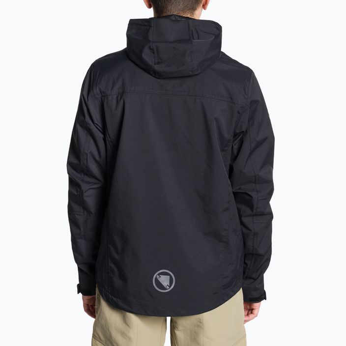 Men's cycling jacket Endura Hummvee Waterproof Hooded black 2