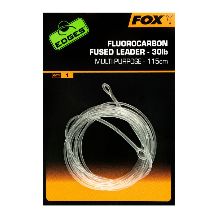 Carp leader FFox International Fluorocarbon Fused leader 30 lb - No Swivel 115 cm transparent CAC720 2