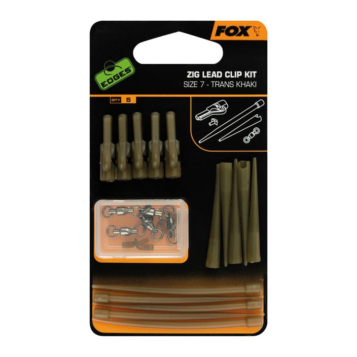 Fox International Secure Zig Lead Clip Kit 5 pcs. Trans Khaki CAC722 2