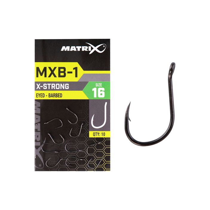 Matrix MXB-1 Barbed Eyed method hooks 10 pcs black GHK152 2