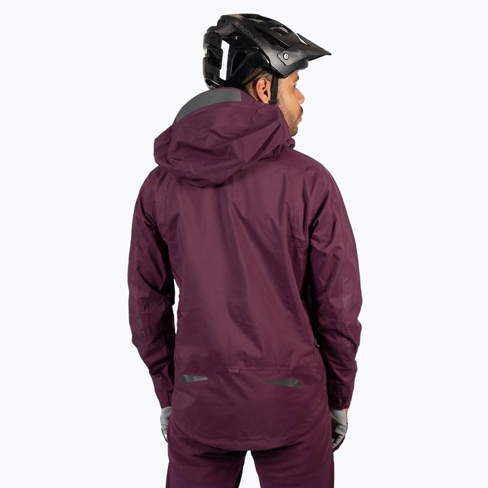 Men's cycling jacket Endura MT500 Waterproof II aubergine 5