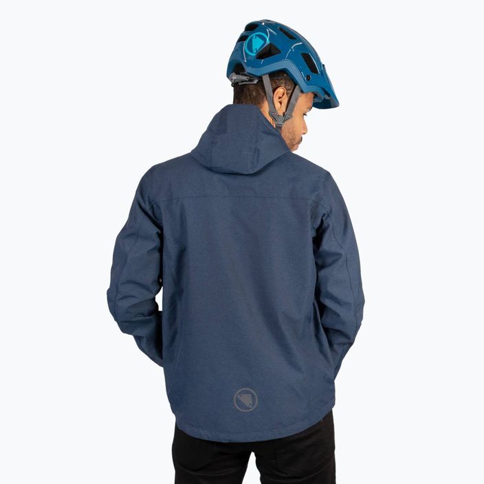 Men's Endura Hummvee Waterproof Hooded cycling jacket ink blue 6