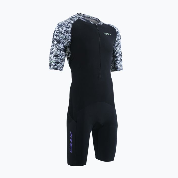 Men's ZONE3 Lava Short Sleeve Triathlon Suit white/gravel