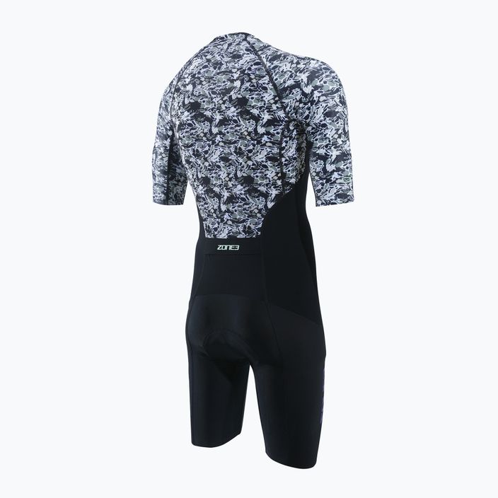 Men's ZONE3 Lava Short Sleeve Triathlon Suit white/gravel 3