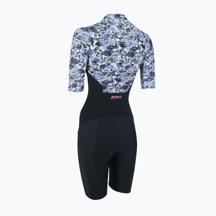 Women's triathlon suit ZONE3 Lava Short Sleeve Trisuit white/gravel 2
